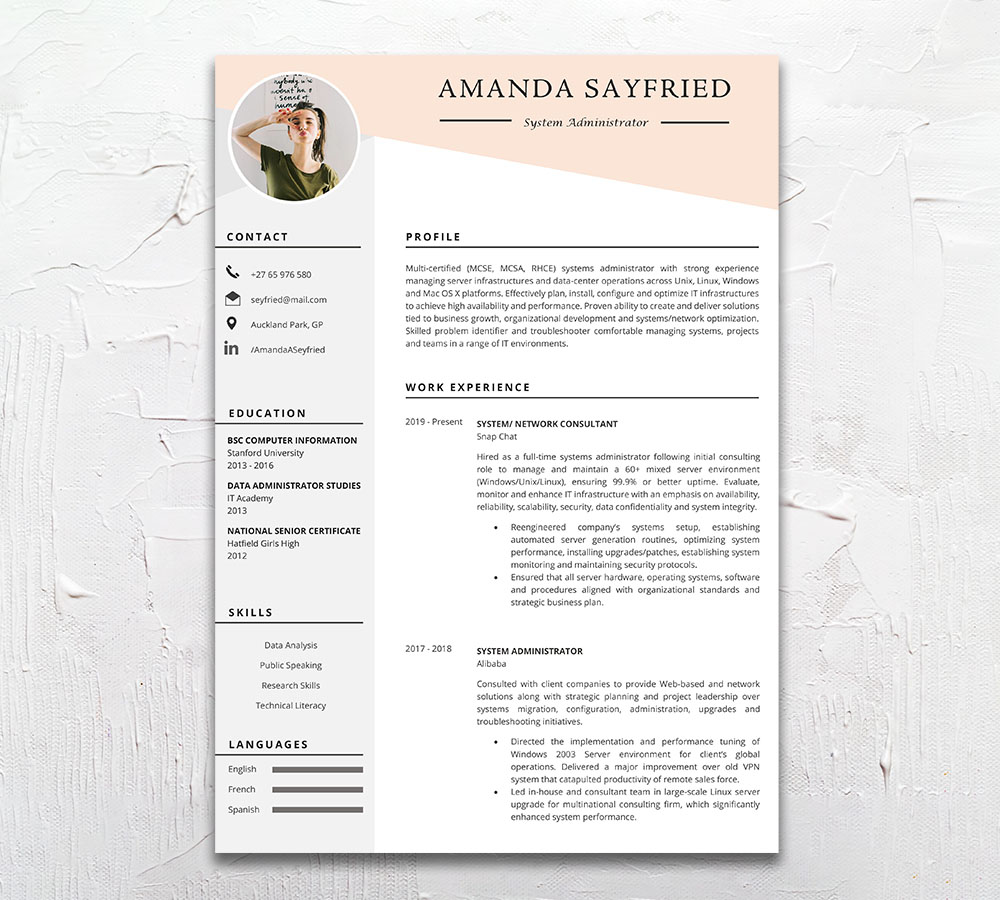 Student Cycle Resume CV Design South Africa