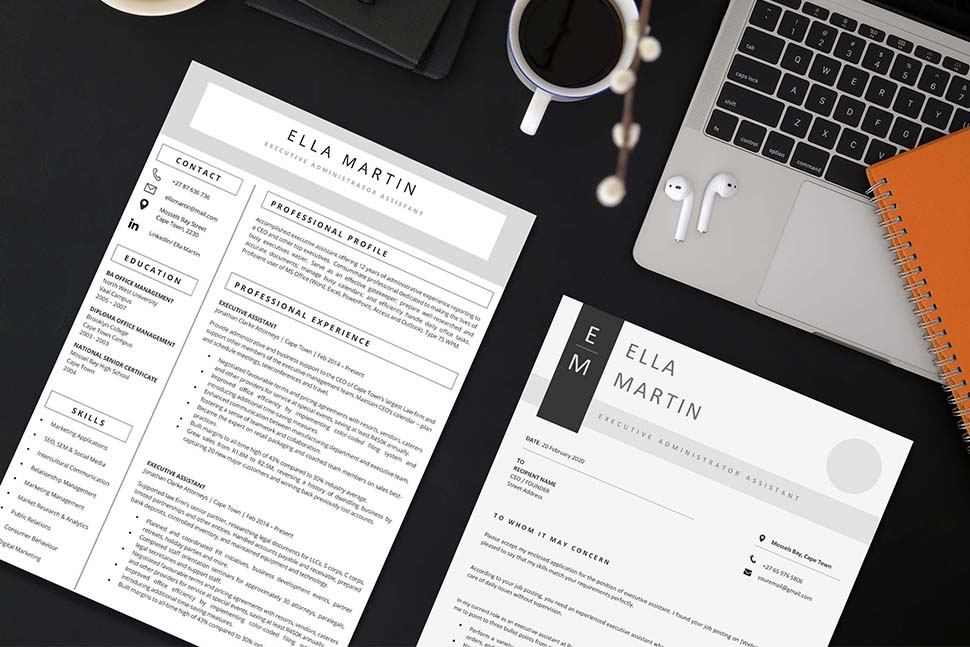 Executive Admin CV Design Preview 3 - Student Cycle