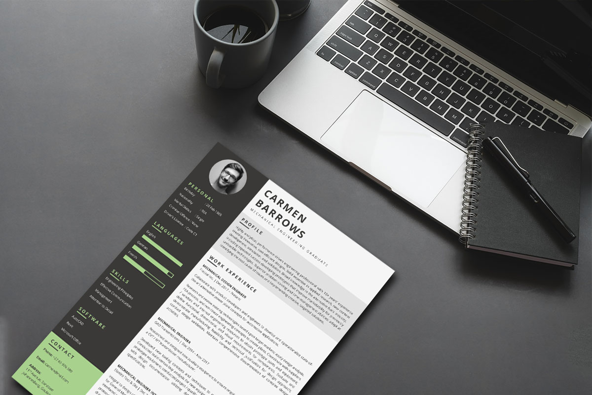 Mechanical Engineer CV Design Preview 2 - Student Cycle