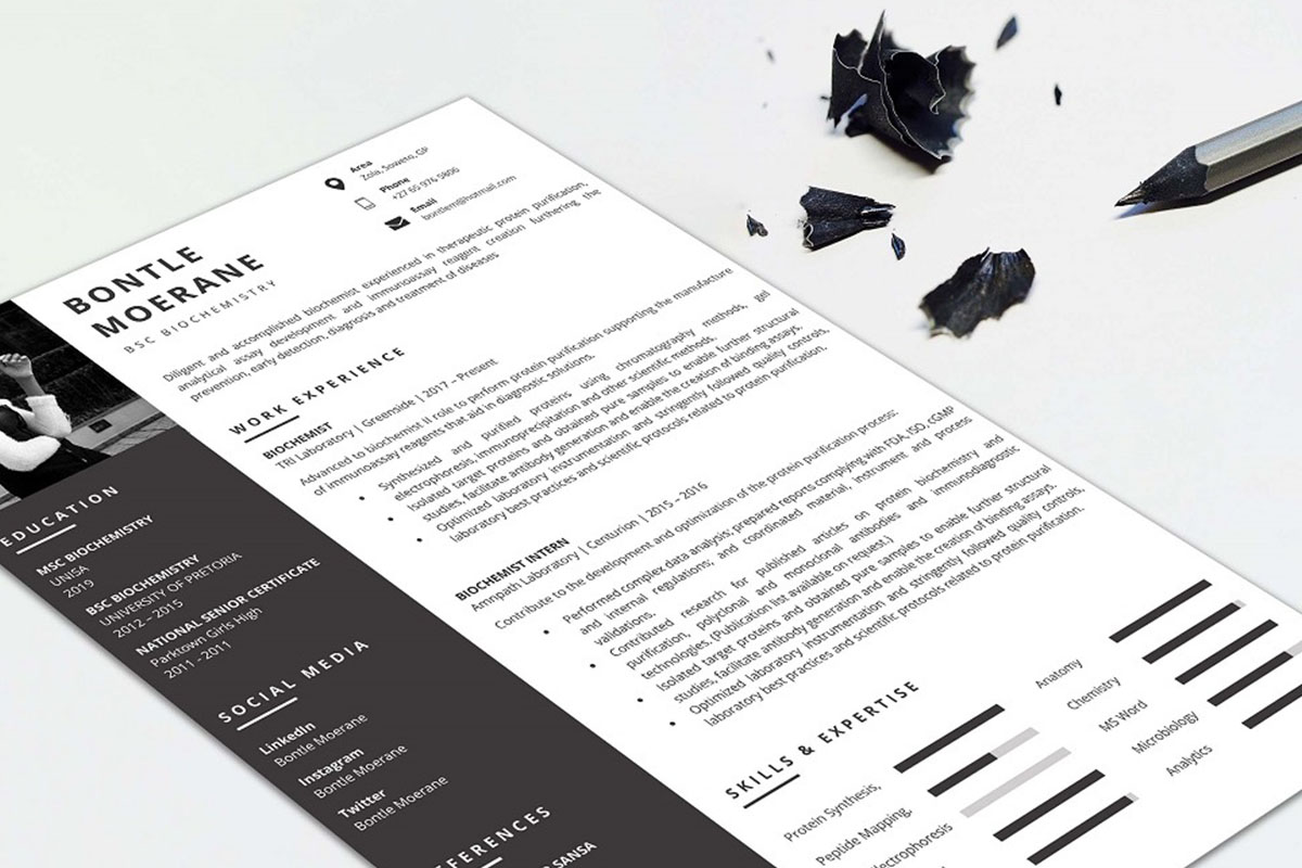 Biochemist CV Design Preview 4 - Student Cycle