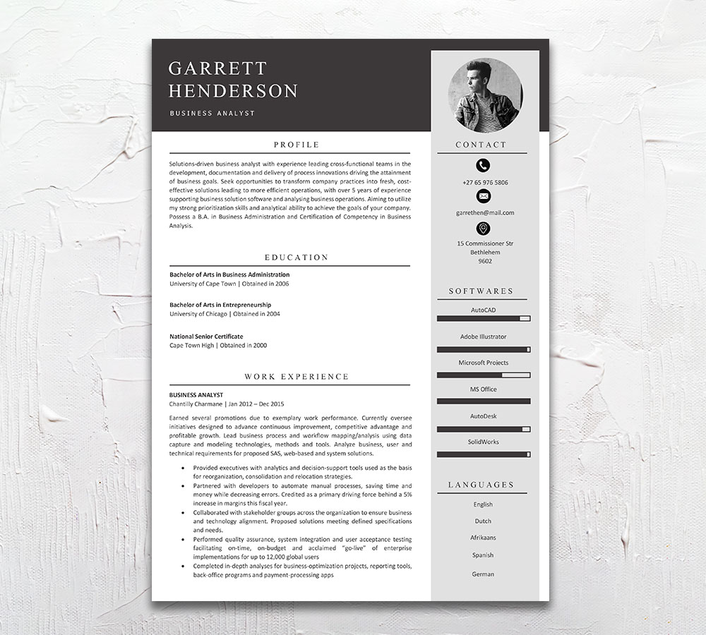 Analyst - Resume Design CV Template - Student Cycle