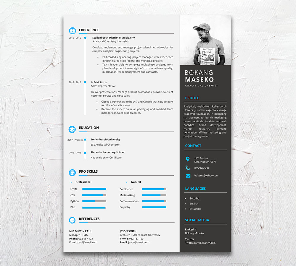 Analytical Chemist - Resume Design CV Template - Student Cycle