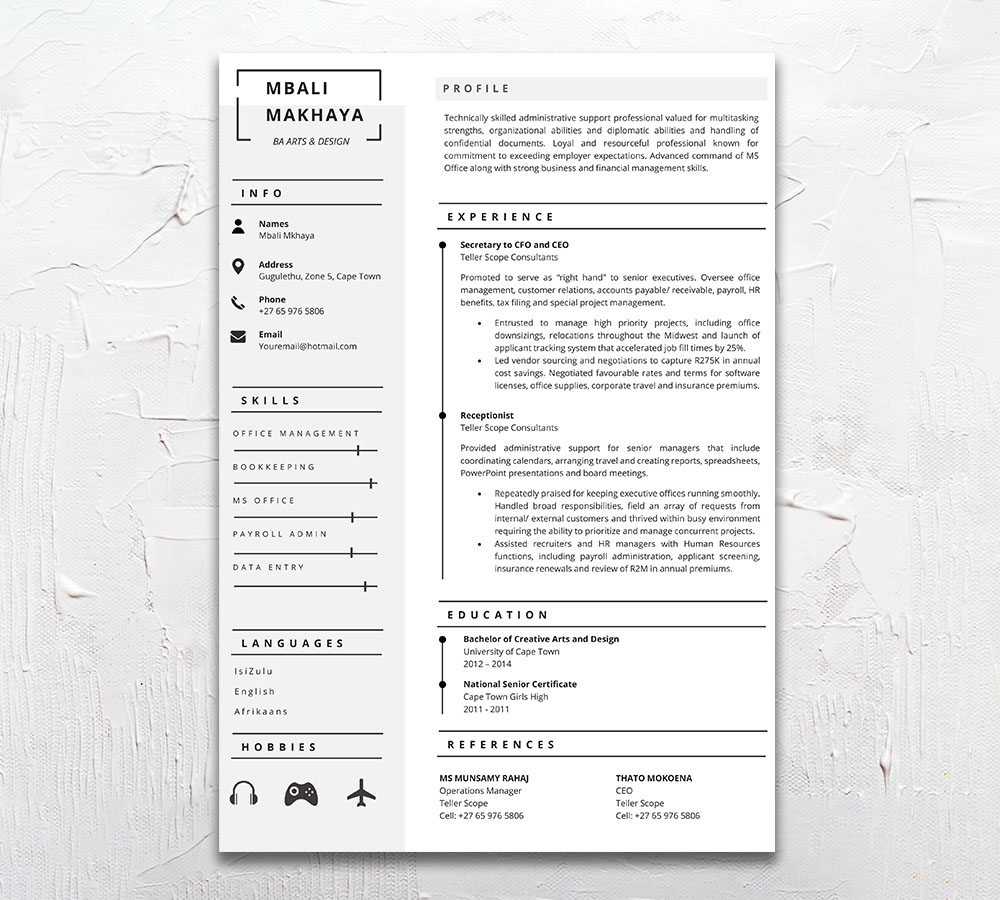 Creative Arts - Resume Design CV Template - Student Cycle